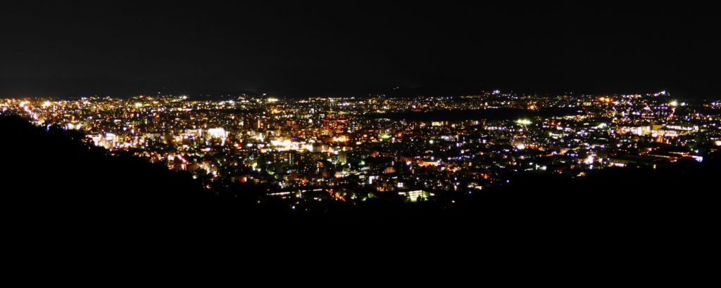 Shogunzuka Seiryu-den, Kyoto City from Obutai (Observatory)